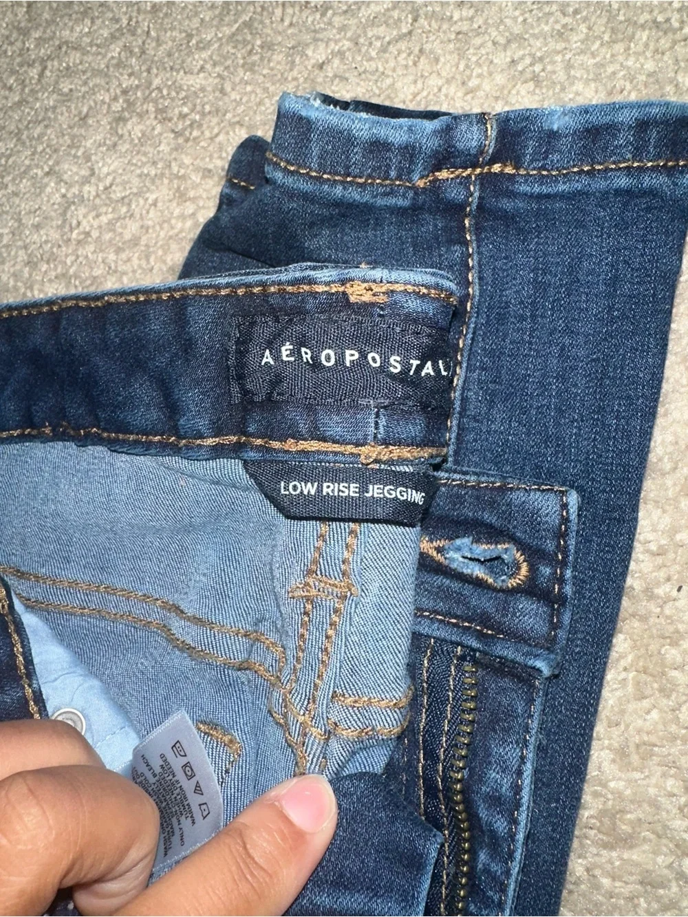 Aeropostale Dark Wash Skinny Jeggings - Deep Blue